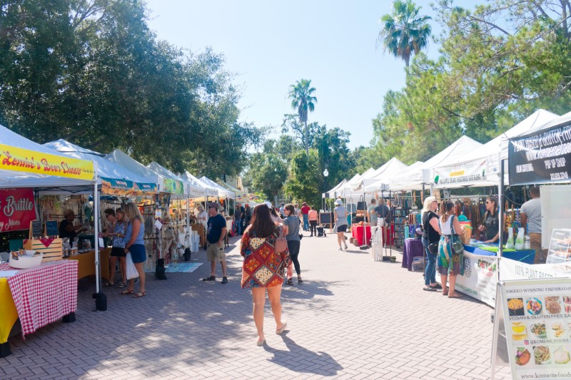 Market stalls at the Art Harvest